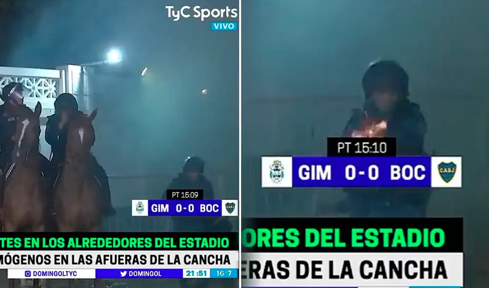 Camarógrafo de TyC Sports fue agredido por policía. Foto: captura TyC Sports