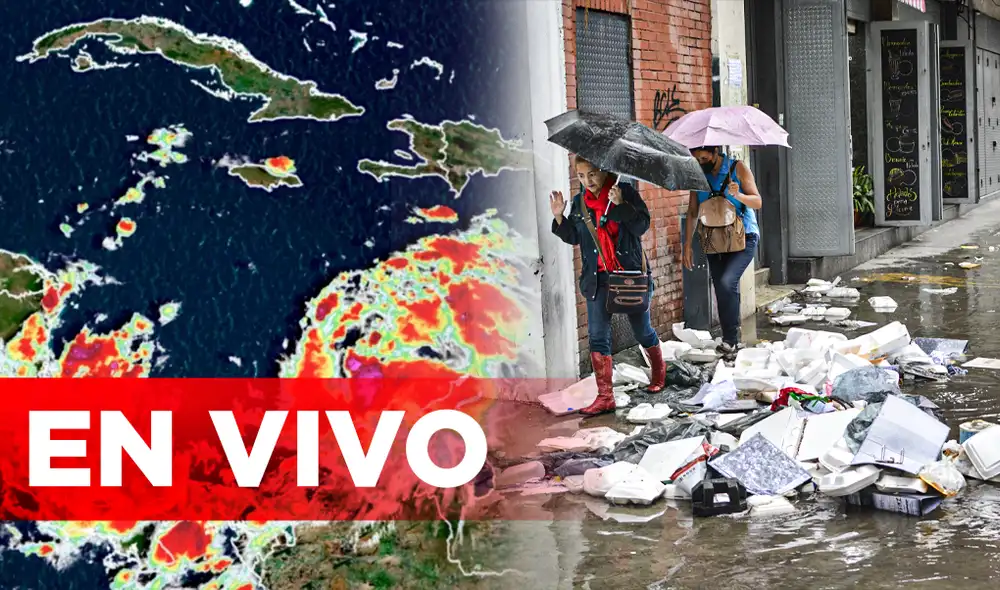 Tormenta Tropical Julia avanza por el mar Caribe este viernes 7 de octubre. Foto: composición LR/CNN/AFP