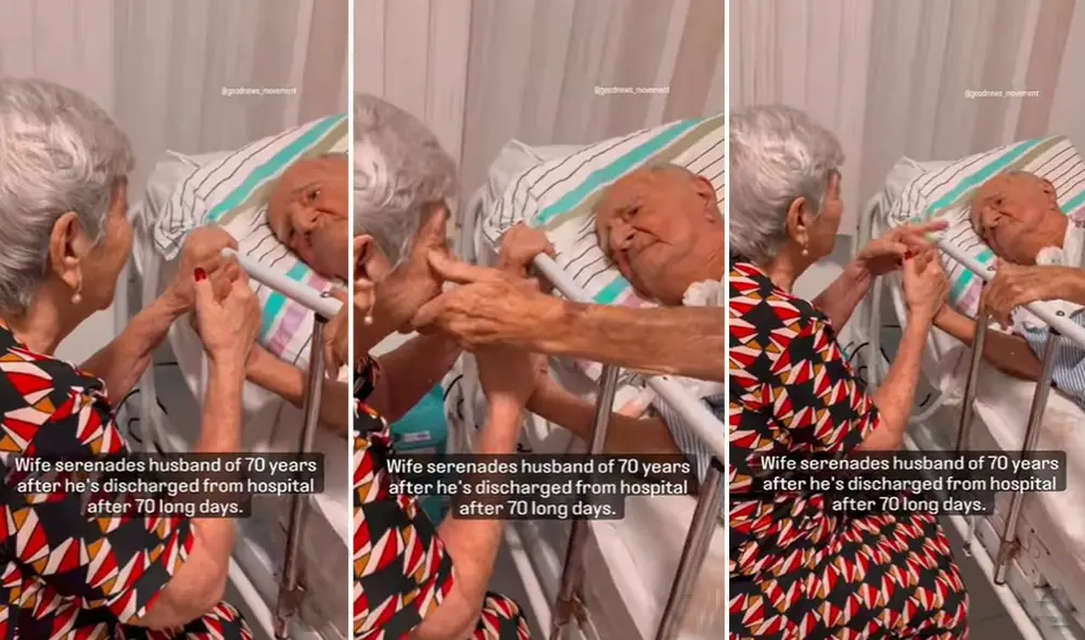 Los cibernautas aplaudieron la acción que tuvo la adulta mayor con su esposo. Foto: composición LR/captura de TikTok/@goodnews_movement Los cibernautas aplaudieron la acción que tuvo la adulta mayor con su esposo. Foto: composición LR/captura de TikTok/@goodnews_movement