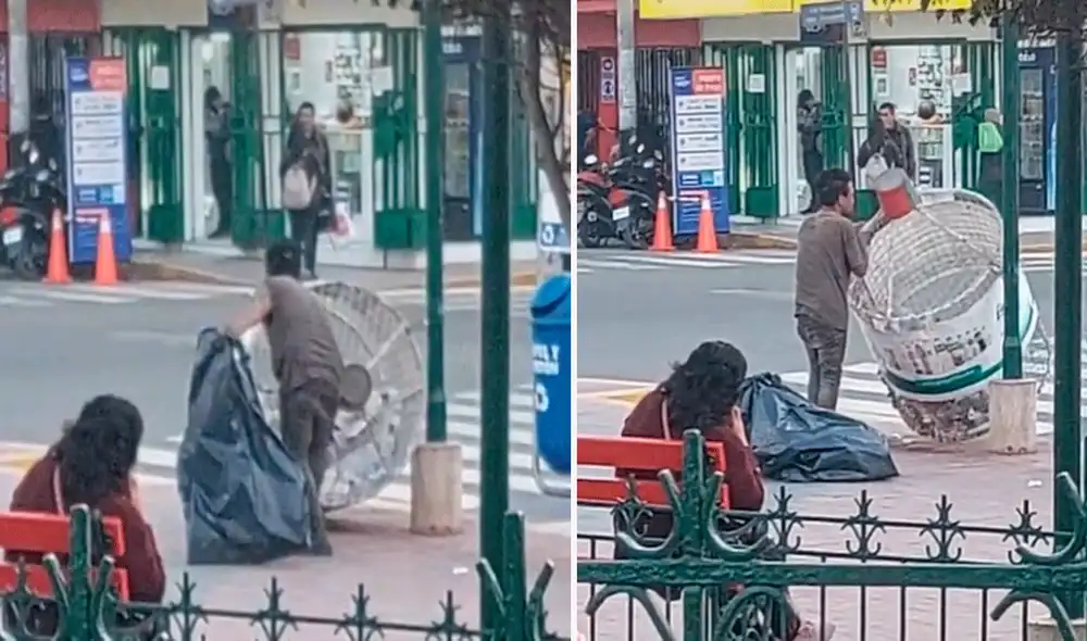 El hombre no dudó en llevarse las botellas acumuladas en el deposito de reciclaje. Foto: composición LR/captura de TikTok/@Alvapema24