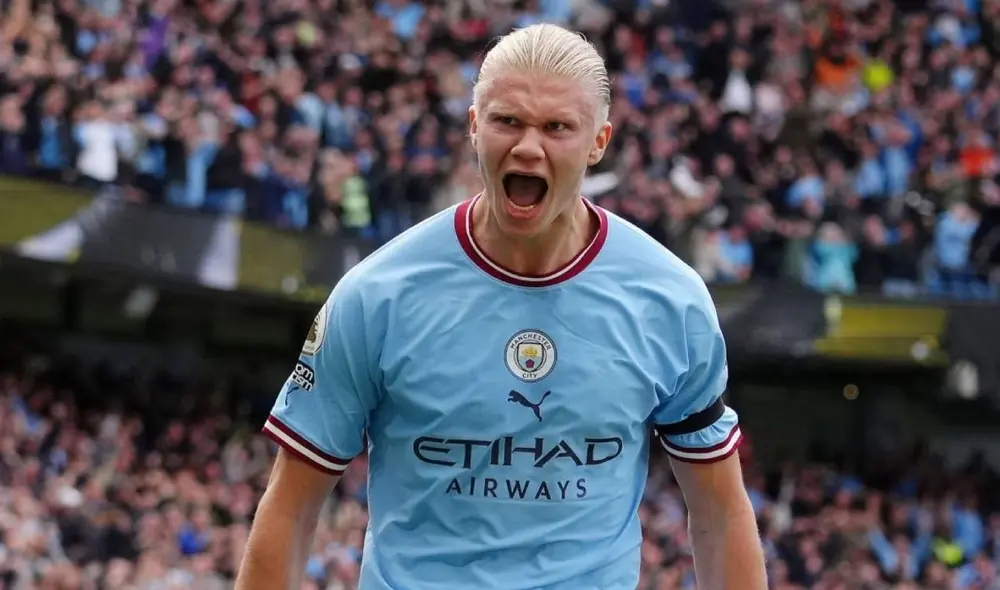 El delantero noruego anotó en la goleada del City. Foto: EFE El delantero noruego anotó en la goleada del City. Foto: EFE