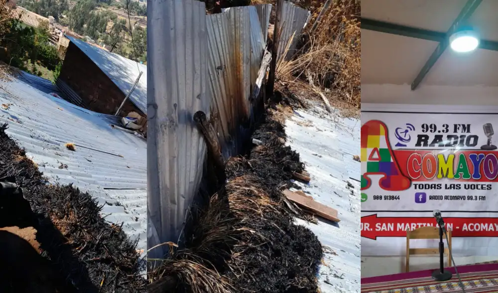 Denuncian presunto atentado a Radio Acomayo. Foto: cortesía Santiago Nina Denuncian presunto atentado a Radio Acomayo. Foto: cortesía Santiago Nina