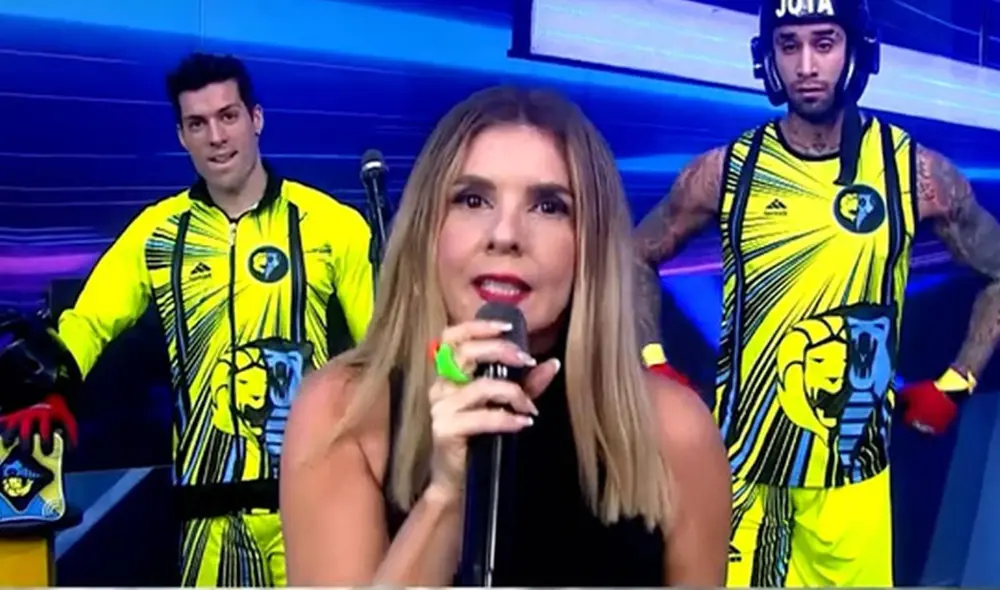 Johanna San Miguel se enojó con la producción de "Esto es guerra". Foto: captura de América TV Johanna San Miguel se enojó con la producción de "Esto es guerra". Foto: captura de América TV