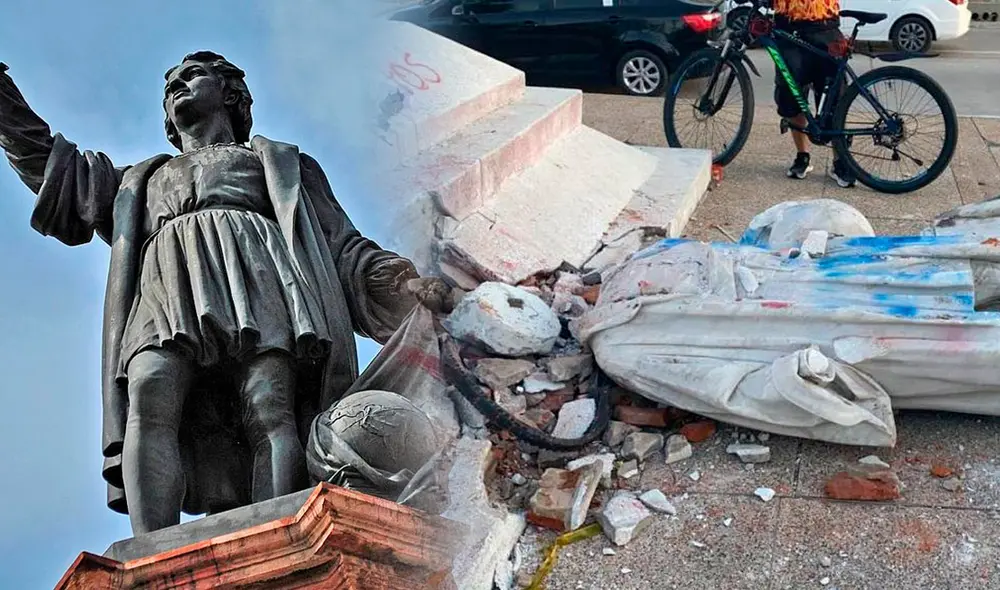 La figura de Cristóbal Colón se ha vuelto muy controversial en América Latina. Foto: composición LR / UNAM / El País Cali