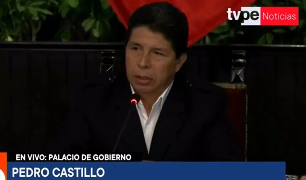 Pedro Castillo brinda conferencia de prensa tras denuncia constitucional en su contra. Foto: captura/TV Perú Pedro Castillo brinda conferencia de prensa tras denuncia constitucional en su contra. Foto: captura/TV Perú