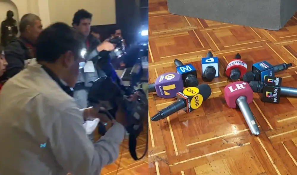 Prensa nacional fue impedida de ingresar a conferencia de prensa del presidente Pedro Castillo y ministros. Foto: María Pía Ponce/URPI -LR