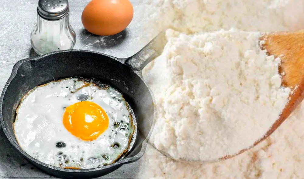 Conoce la razón por la cual deberías colocar una pizca de harina a la sartén con aceite si deseas freír huevo. Foto: composición LR/B2Perú/Hogarmanía