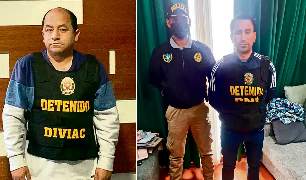 Preso. Exjefe de asesores Salatiel Marrufo Alcántara (izquierda). Exasesor chotano. Abogado Auner Vásquez Cabrera (derecha). Foto: composición/ difusión