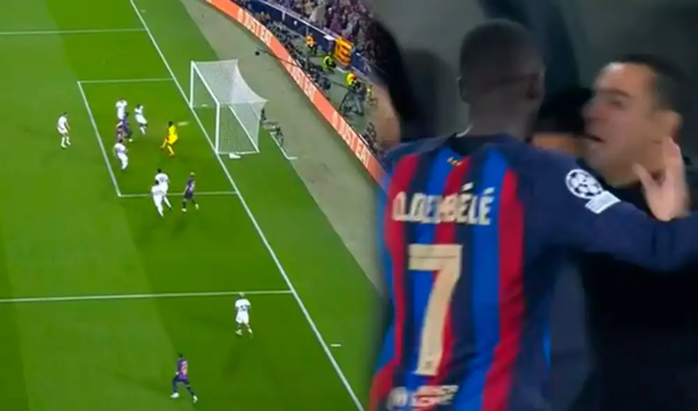 Ousmane Dembélé marcó su primer gol con Barcelona en esta Champions League. Foto: captura de ATV Ousmane Dembélé marcó su primer gol con Barcelona en esta Champions League. Foto: captura de ATV