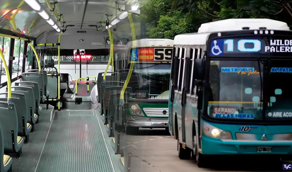 El paro de colectivos se levanta el día jueves 13 de octubre. Foto: composición de Fabrizio Oviedo/LR/La Izquierda diario/Tyc Sports