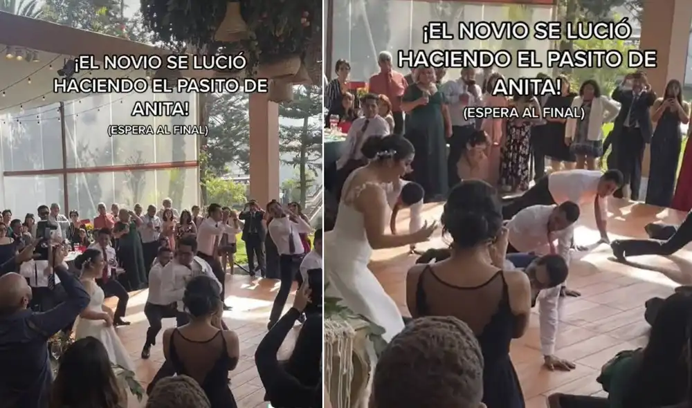 El novio se unió al famoso "Anitta Chellenge". Foto: composición LR/captura de TikTok/@vicshowperu El novio se unió al famoso "Anitta Chellenge". Foto: composición LR/captura de TikTok/@vicshowperu