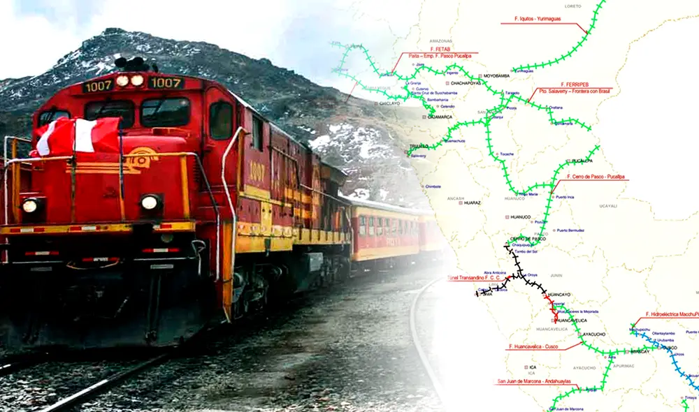 En el Perú existen 1.906,6 kilómetros de longitud total de líneas férreas.