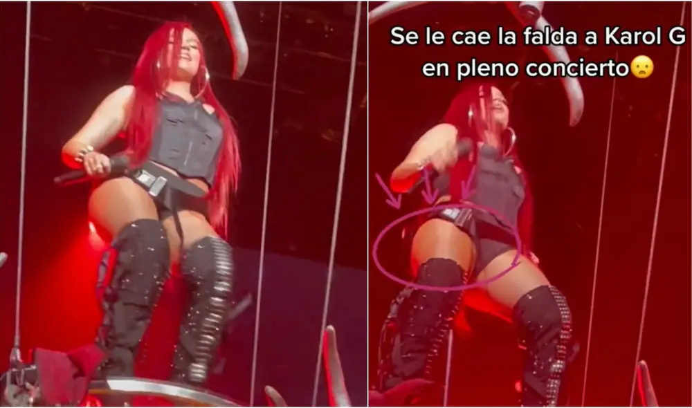 La cantante colombiana Karol G continuó cantando. Foto: composición LR/@lupiitatrujiillo8/TikTok