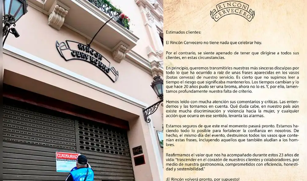 Rincón cervecero pide disculpas. Foto: composición LR