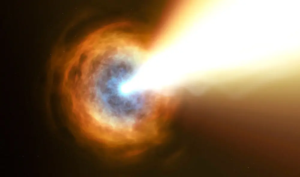 El reciente estallido de rayos gamma surgió en dirección a la constelación de Sagitta. Imagen: referencial / NASA / ESA