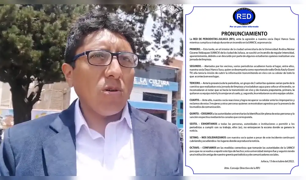 Representante de la Red de Periodistas - Juliaca. Foto: composición LR/Fama Tv/RPJ Representante de la Red de Periodistas - Juliaca. Foto: composición LR/Fama Tv/RPJ