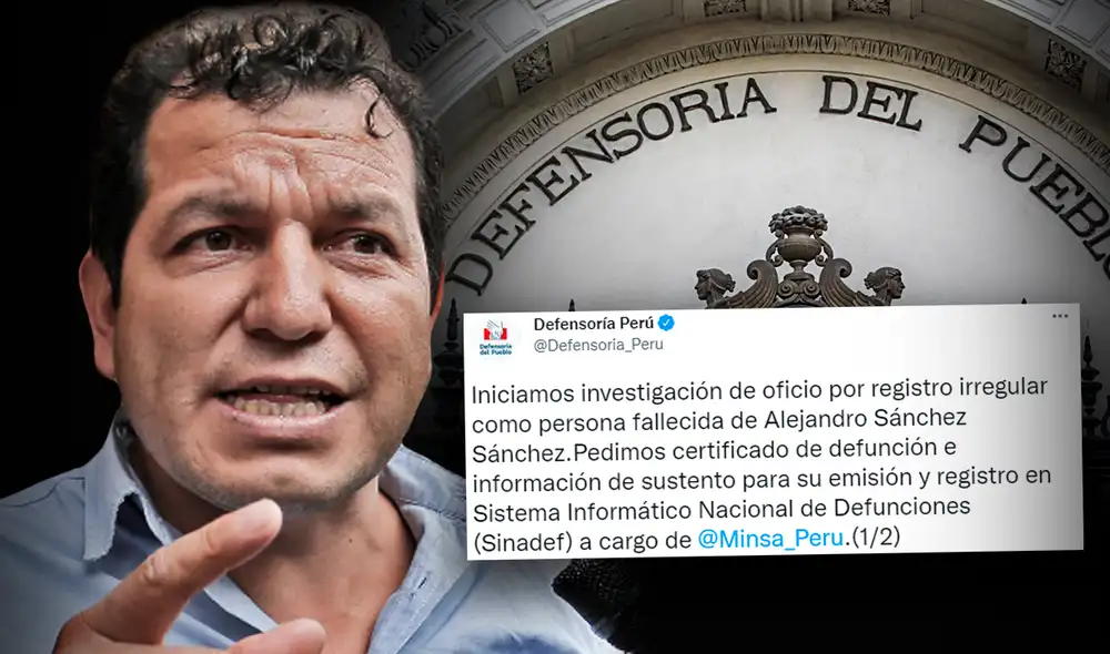 Alejandro Segundo Sánchez Sánchez figuraba como fallecido, pero luego su ficha fue cambiada. Foto: composición Fabrizio Oviedo/La República Alejandro Segundo Sánchez Sánchez figuraba como fallecido, pero luego su ficha fue cambiada. Foto: composición Fabrizio Oviedo/La República