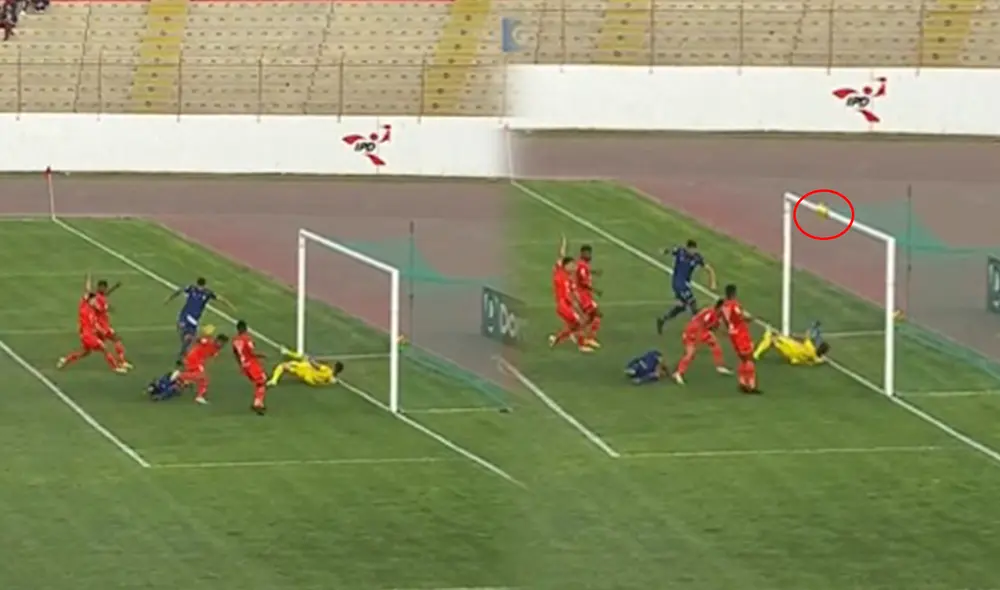 Gabriel Leyes se falló esta chance, aunque luego el asistente señaló fuera de juego. Foto: captura de GolPerú Gabriel Leyes se falló esta chance, aunque luego el asistente señaló fuera de juego. Foto: captura de GolPerú