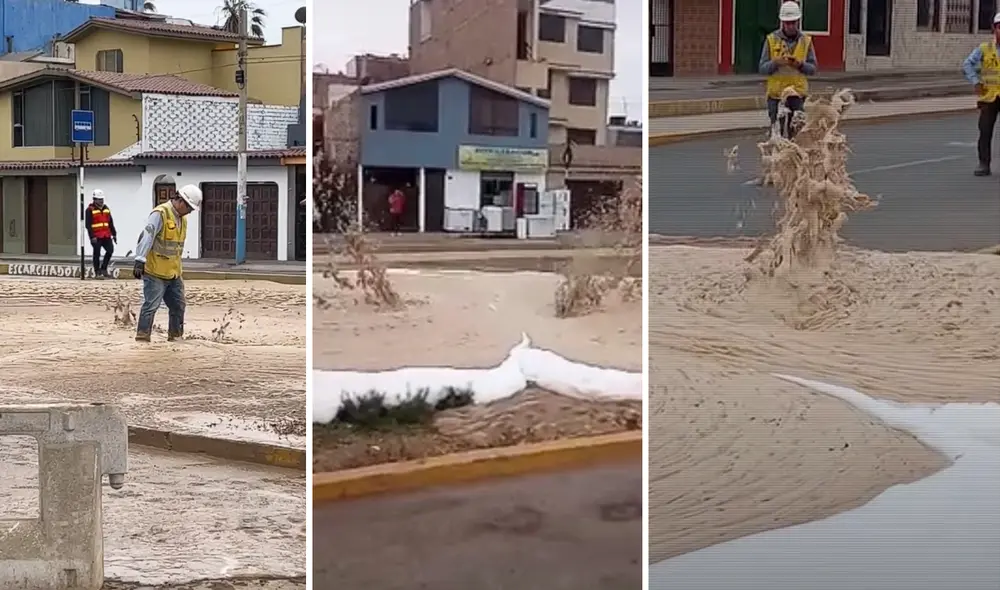 ¿Presenta algún riesgo para la salud espuma marrón que 'enlodó' la cuadra 33 de la Colonial, Callao? Foto: composición LR/capturas de Twitter/difusión/La República