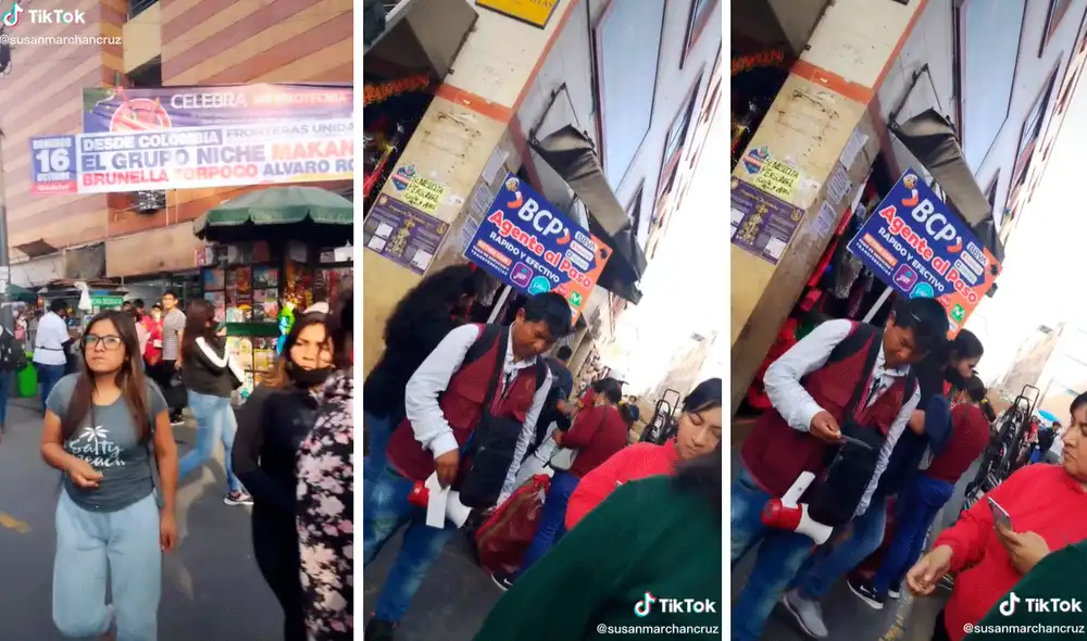 Usuarios en redes cuestionaron la arriesgada forma de trabajar con dinero en la calle. Foto: composición de LR/captura de TikTok/@Susanmarchancruz Usuarios en redes cuestionaron la arriesgada forma de trabajar con dinero en la calle. Foto: composición de LR/captura de TikTok/@Susanmarchancruz