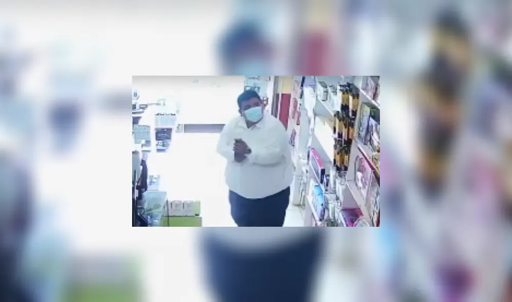 Sujeto entró a tienda preguntando por un parlante. Foto: captura video Leo Zar