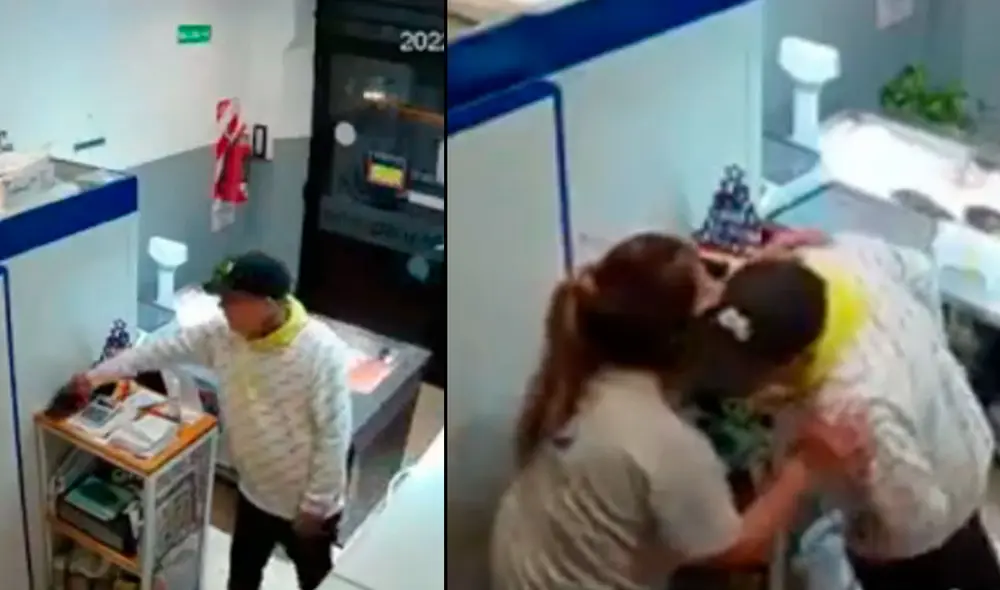 El extraño comportamiento del delincuente fue captado por las cámaras de seguridad del lugar. Foto: captura / Instagram elprogresoberazategui El extraño comportamiento del delincuente fue captado por las cámaras de seguridad del lugar. Foto: captura / Instagram elprogresoberazategui