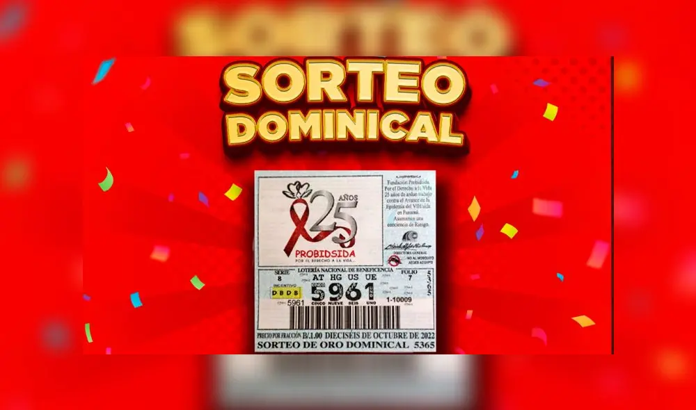 Lotería Nacional de Panamá HOY, 16 de octubre: resultados EN VIVO del ‘Sorteo de Oro Dominical’. Foto: lnbpma / Twitter