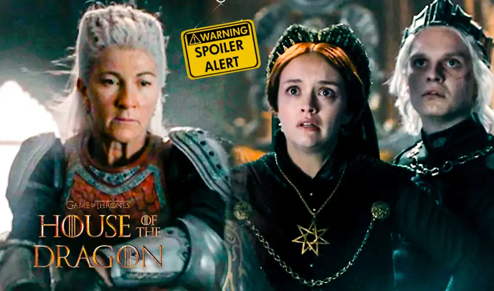 La escena final de "House of the dragon" tuvo a muchos al borde su asiento. Rhaenys impuso su gran caracter frente a los Verdes en el capítulo 9. Foto: composición de Jazmin Ceras/LR/capturas de HBO Max