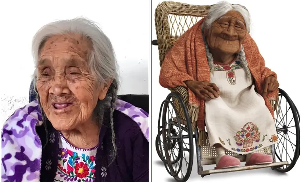 María Salud Ramírez Caballero despertó sensaciones y emociones entre los fans de "Coco" tras su parecido con la abuela del filme. Foto: composición LR