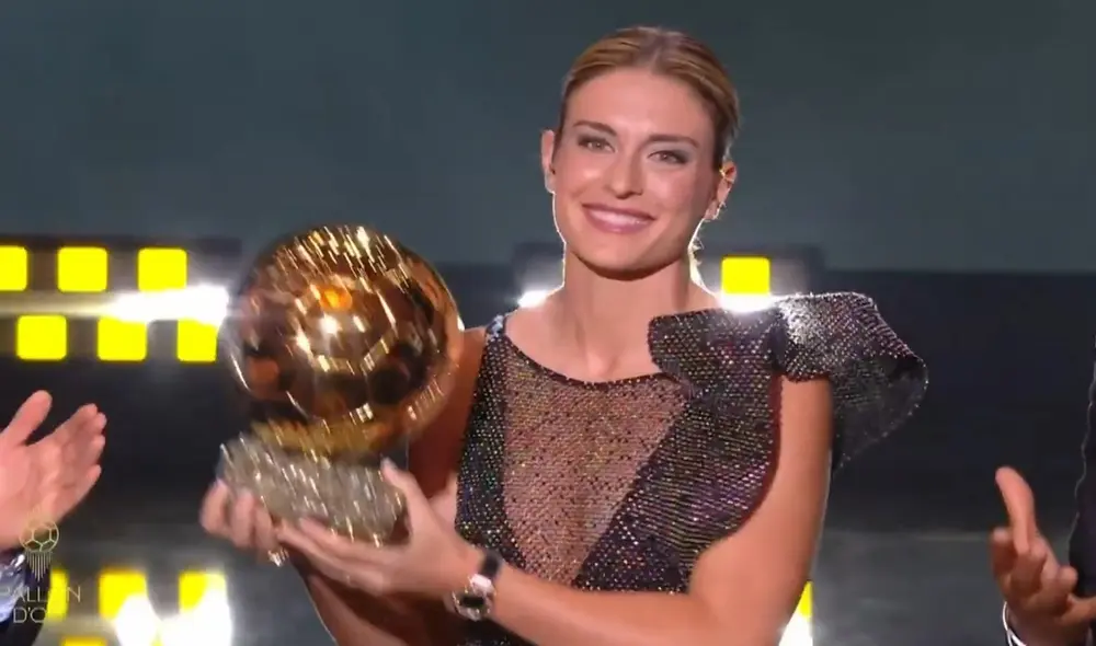 Alexia Putellas ganó su segundo Balón de Oro y es la máxima ganadora. Foto: captura ESPN 2 Alexia Putellas ganó su segundo Balón de Oro y es la máxima ganadora. Foto: captura ESPN 2