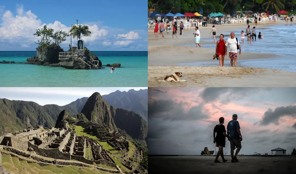 Filipinas, Sri Lanka, Perú y Belice, todos países integrantes del ranking de Condé Nast Traveler. Foto: composición LR/AFP