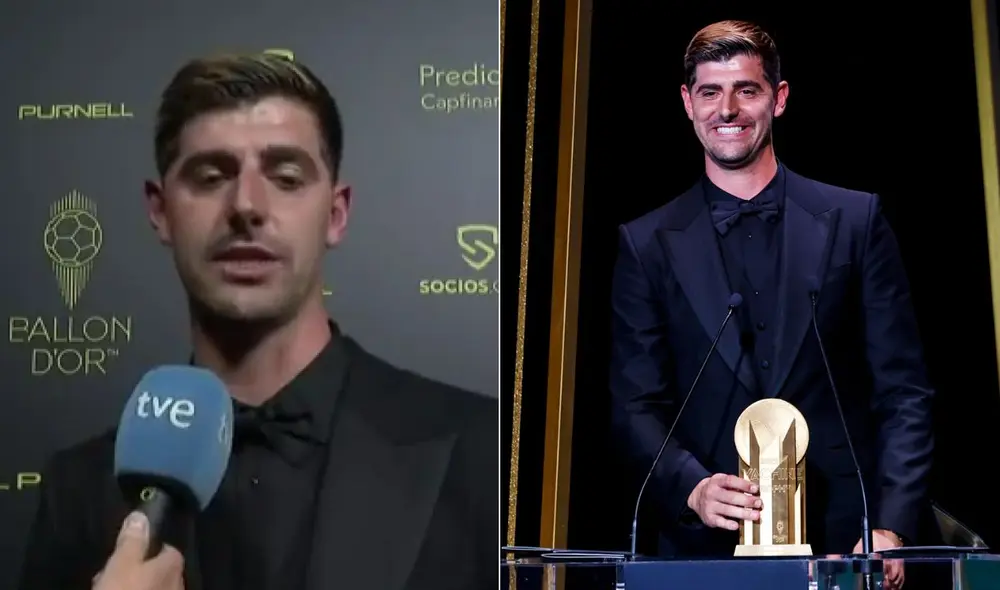 Thibaut Courtois fue clave para que el Real Madrid pueda conseguir la Liga Santander y la Champions League. Foto: composición LR/captura de TVE/Real Madrid