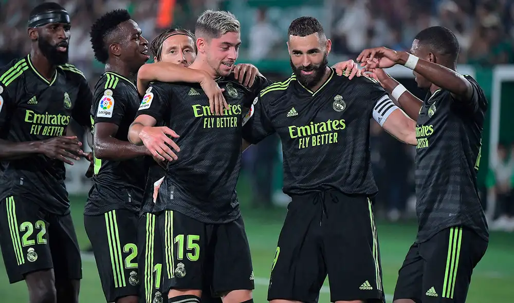 Federico Valverde anotó el primer gol del Real Madrid contr el Elche por LaLiga. Foto: AFP
