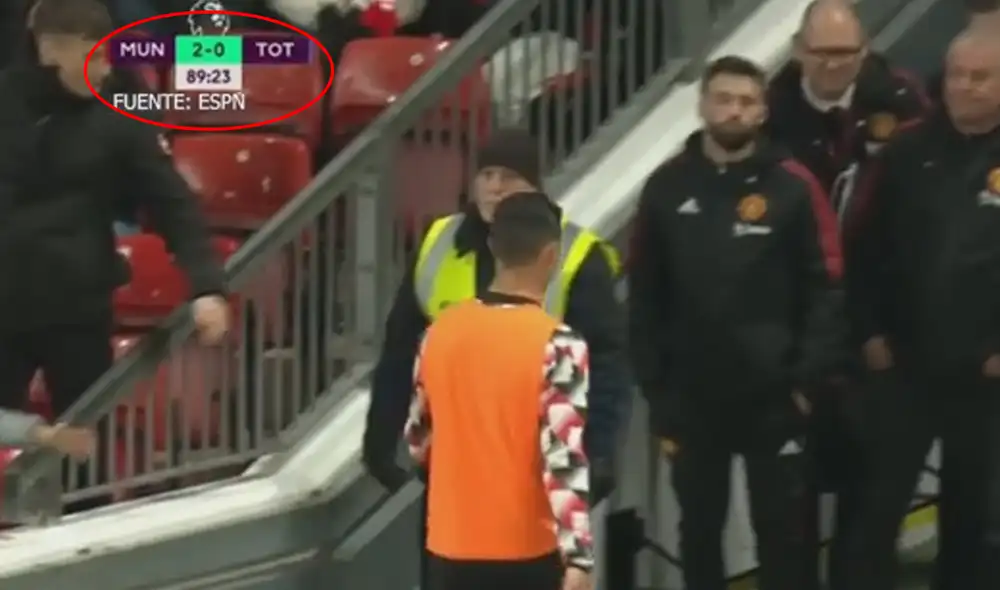 Cristiano Ronaldo no jugó en la victoria por 2-0 de Manchester United sobre Tottenham. Foto: captura ESPN Cristiano Ronaldo no jugó en la victoria por 2-0 de Manchester United sobre Tottenham. Foto: captura ESPN