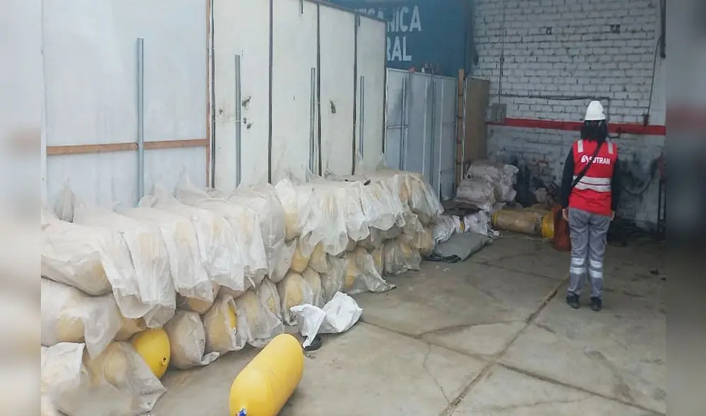Cilindros con gas no estaban almacenados bajo condiciones seguras. Foto: Sutrán
