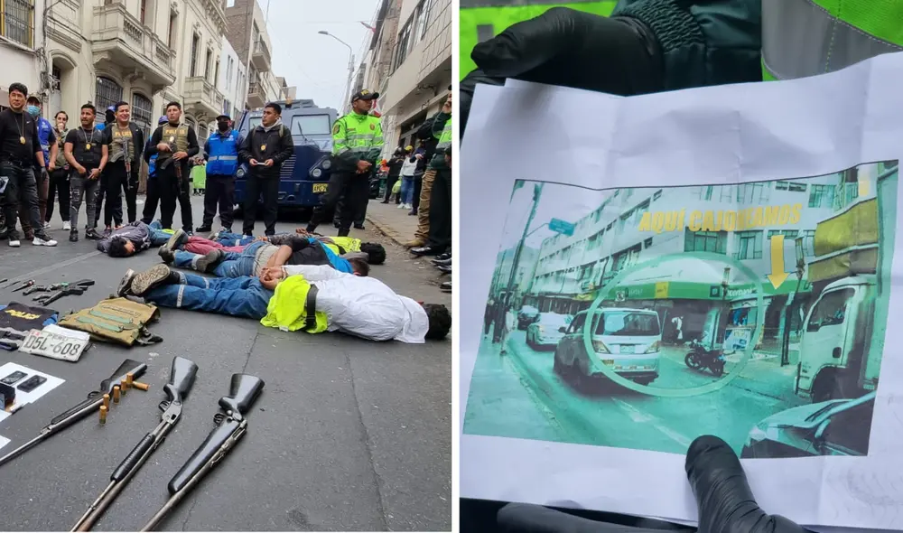Los Malditos del Barrio Chino iban a atracar la agencia bancaria cuando un vehículo de caudales iba a dejar el dinero. Foto: composición LR/Paolo Zegarra/URPI-GLR
