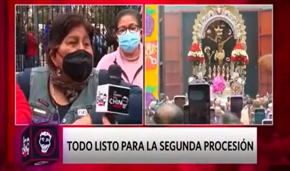 Ella se trasladó desde Comas hasta el Centro de Lima para asistir a la procesión, pero aprovechó para hacer una petición. Foto: composición LR/TikTok