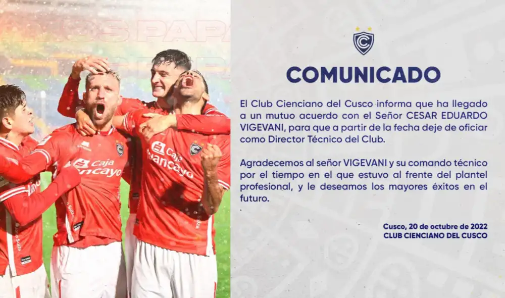 Decisión se toma a solo dos fechas para la culminación de la Liga 1. Foto: Facebook Cienciano