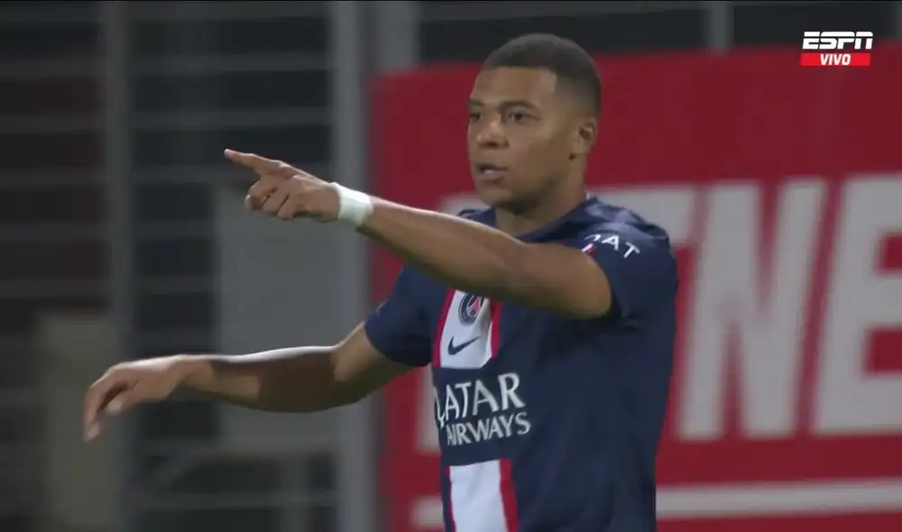 Mbappé marcó el primero del PSG. Foto: Captura ESPN Mbappé marcó el primero del PSG. Foto: Captura ESPN