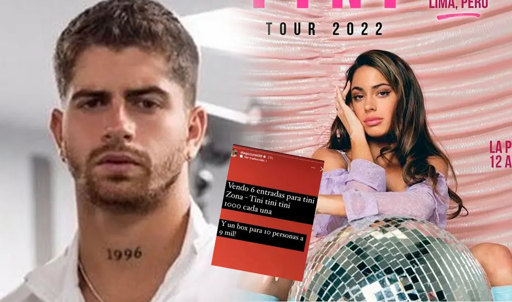 Diego Zurek puso en venta boxes para el concierto de TINI. Organización del show descartó al existencia de dichos paquetes. Foto: captura/Instagram/difusión Diego Zureck/Teleticket