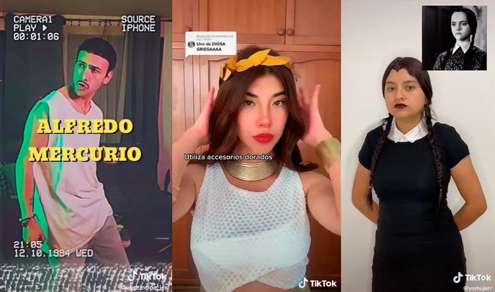 Usuarios de Tik Tok enseñan cómo hacer disfraces de bajo costo con prendas que uno tiene en casa. Foto: TikTok