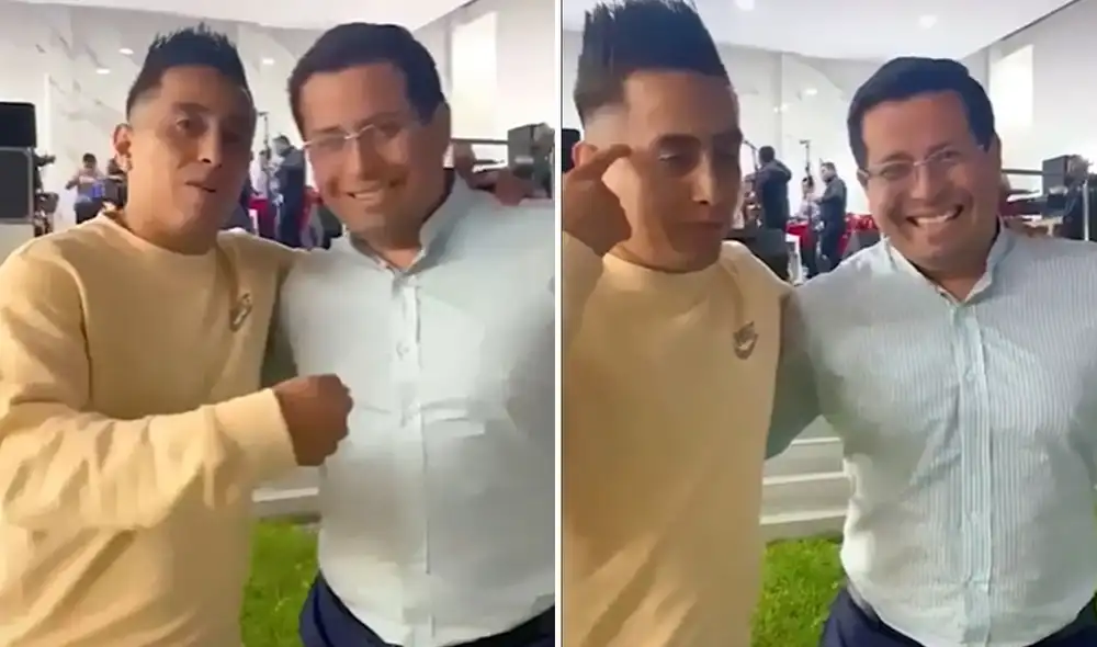 Christian Cueva se mostró muy afectuoso con Benji Espinoza. Foto: captura de TikTok