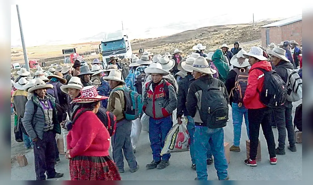 Bloqueo. Corredor minero estuvo bloqueado en Wincho.
