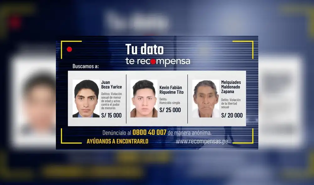 Arequipa. Sujetos son intensamente buscados por la Justicia. Foto: Ministerio del Interior