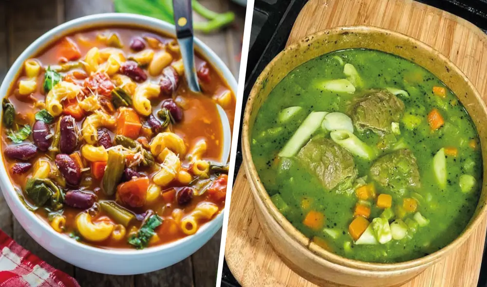 La sopa menestrón es una de las favoritas de los peruanos. Foto: composición LR/ captura de YouTube/ Comidas peruanas