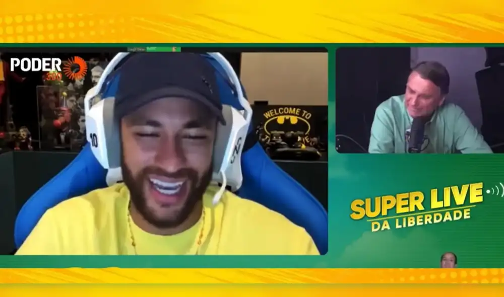 Neymar y Bolsonaro en una entrevista vía streaming. Foto: captura You Tube Neymar y Bolsonaro en una entrevista vía streaming. Foto: captura You Tube