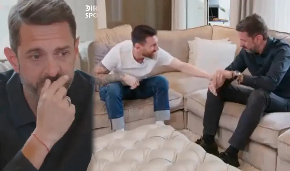 Pablo Giralt y el encuentro con Lionel Messi. Foto: composición LR/captura DirecTV Sports Pablo Giralt y el encuentro con Lionel Messi. Foto: composición LR/captura DirecTV Sports