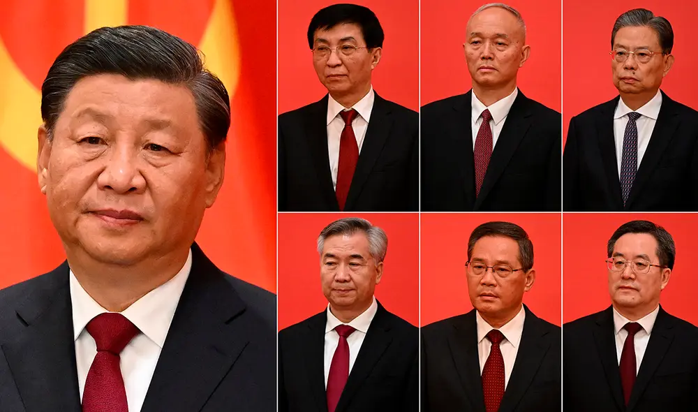 La nueva cúpula de poder en China. Foto: AFP La nueva cúpula de poder en China. Foto: AFP