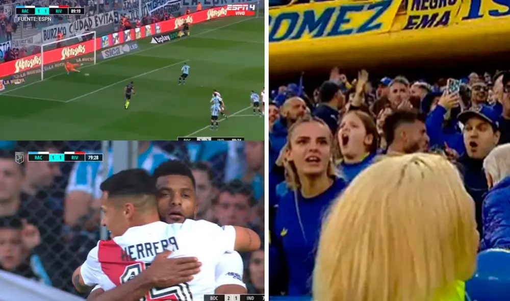 River Plate le ganó a Racing y le dio el título a Boca. Foto: captura de ESPN River Plate le ganó a Racing y le dio el título a Boca. Foto: captura de ESPN