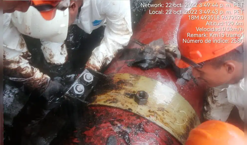 Petroperú señaló que una de las perforaciones fue realizada con taladro. Foto: Petroperú Petroperú señaló que una de las perforaciones fue realizada con taladro. Foto: Petroperú